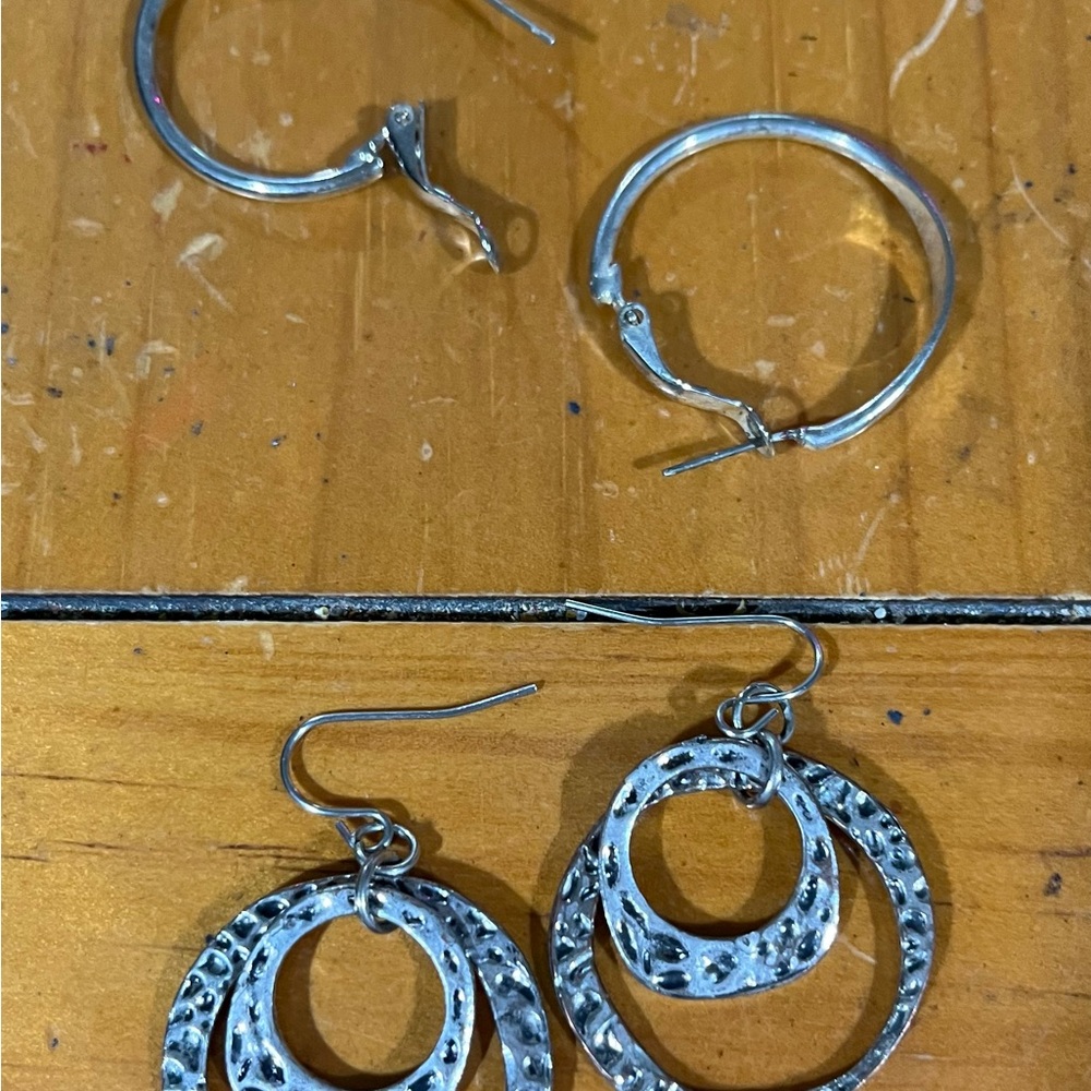 Silver earrings 2 pairs